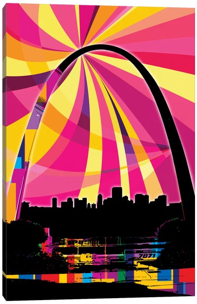 St. Louis Psychedelic Pop Canvas Art Print - The Gateway Arch