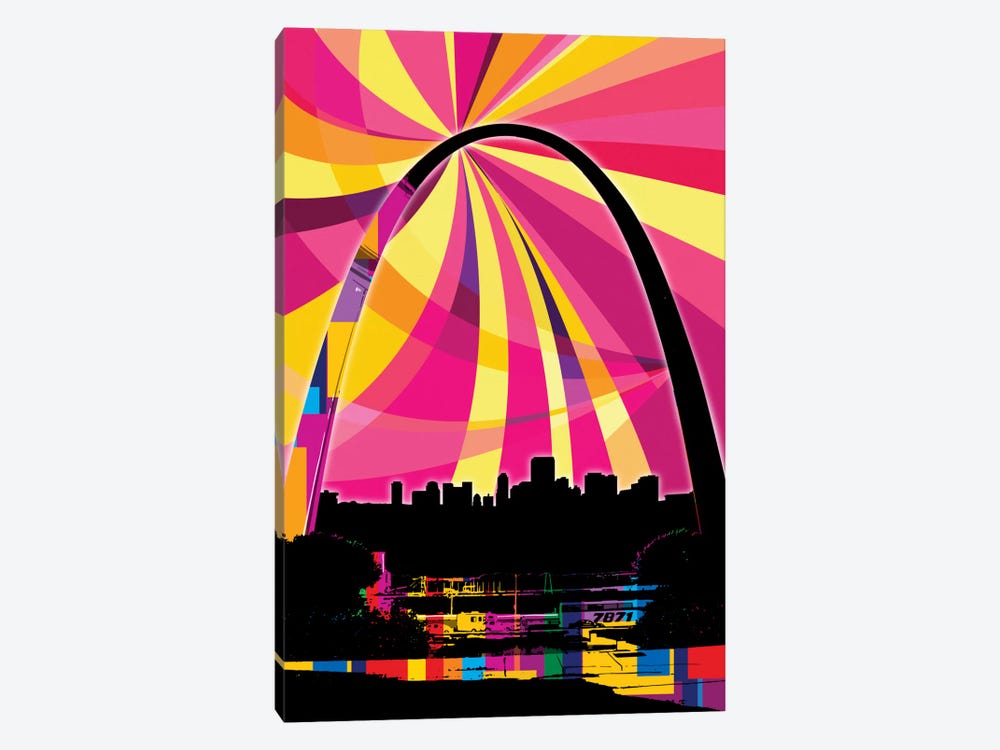 St. Louis Psychedelic Pop by 5by5collective 1-piece Canvas Print