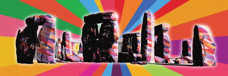 Stonehenge Psychedelic Pop by 5by5collective wall art