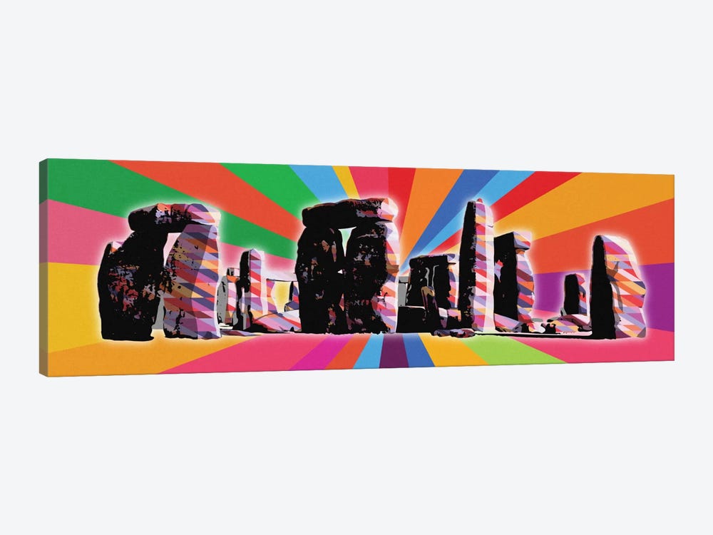 Stonehenge Psychedelic Pop by 5by5collective 1-piece Canvas Wall Art