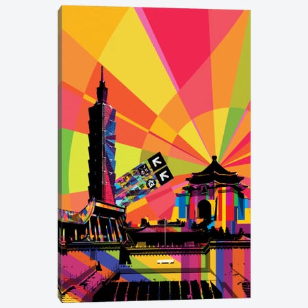 Taipei Psychedelic Pop Canvas Print #ICA678} by 5by5collective Art Print