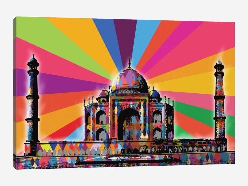 Taj Mahal Psychedelic Pop by 5by5collective 1-piece Canvas Art