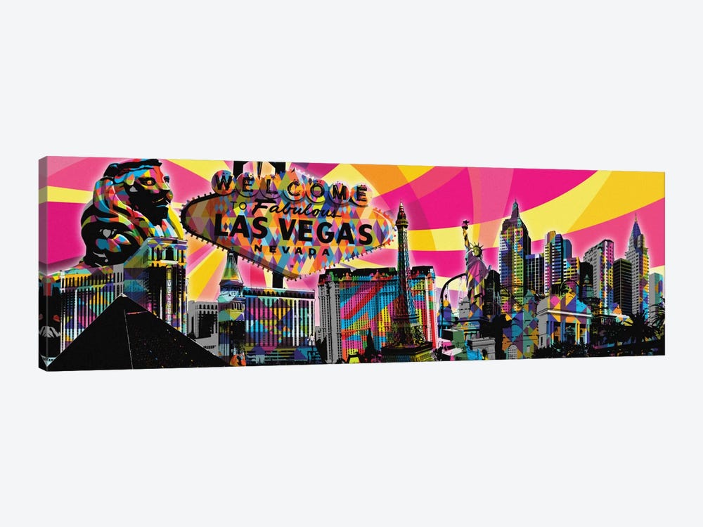 Las Vegas Psychedelic Pop by 5by5collective 1-piece Canvas Print
