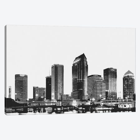 Tampa Black & White Skyline Canvas Print #ICA687} by 5by5collective Art Print