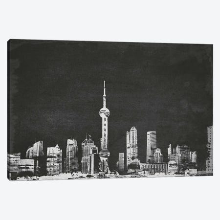 Vintage Shanghai Skyline Canvas Print #ICA688} by 5by5collective Canvas Art