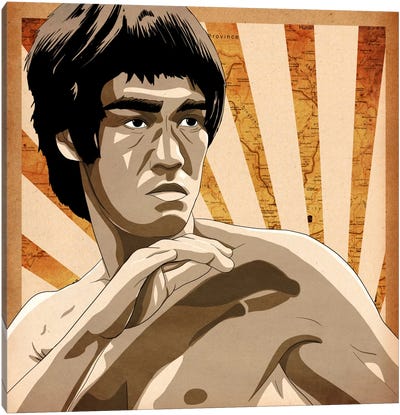 Bruce, Rising Sun Canvas Art Print - Bruce Lee