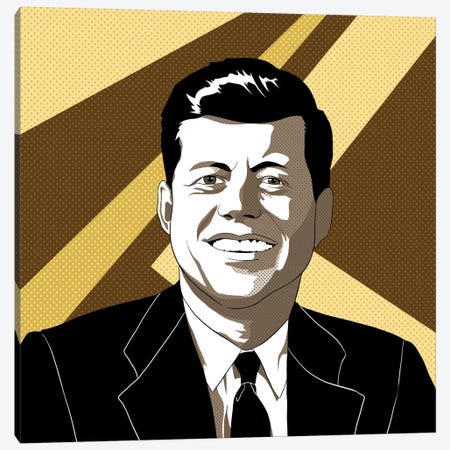 JFK in Shades of Bronze Canvas Print #ICA724} by 5by5collective Canvas Wall Art