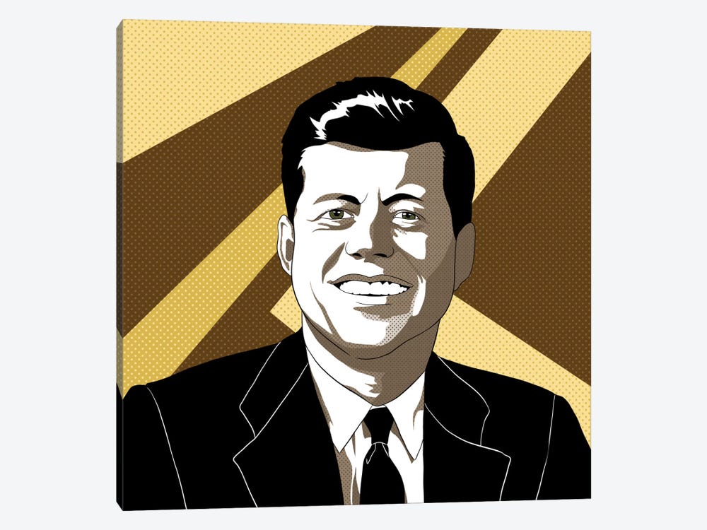 JFK in Shades of Bronze 1-piece Canvas Print