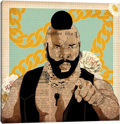 Mr. T with Chains Canvas Art Print - Iconic Pop