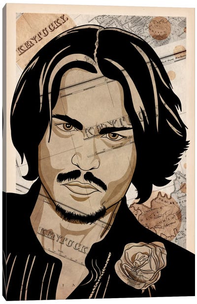 Johnny Back Home Canvas Art Print - Johnny Depp