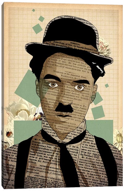 Quizzical Charlie  Canvas Art Print - Charlie Chaplin
