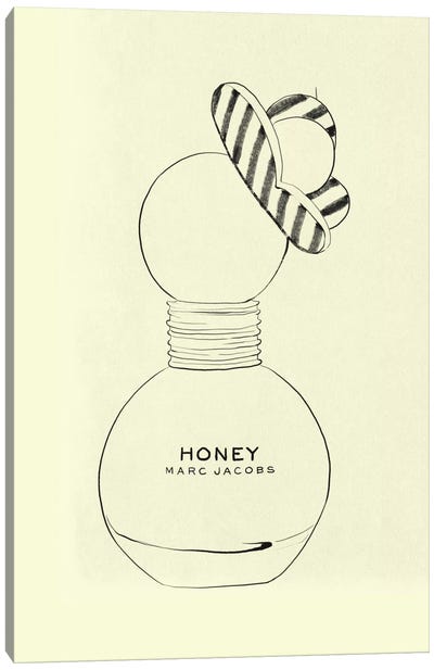 Sweet As Honey Minimalist Line Art Canvas Art Print - Hair & Beauty Art