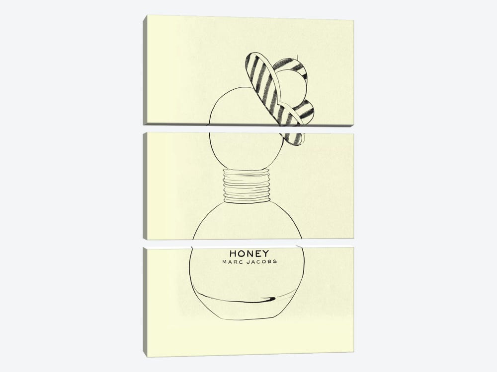Sweet As Honey Minimalist Line Art by 5by5collective 3-piece Canvas Art Print