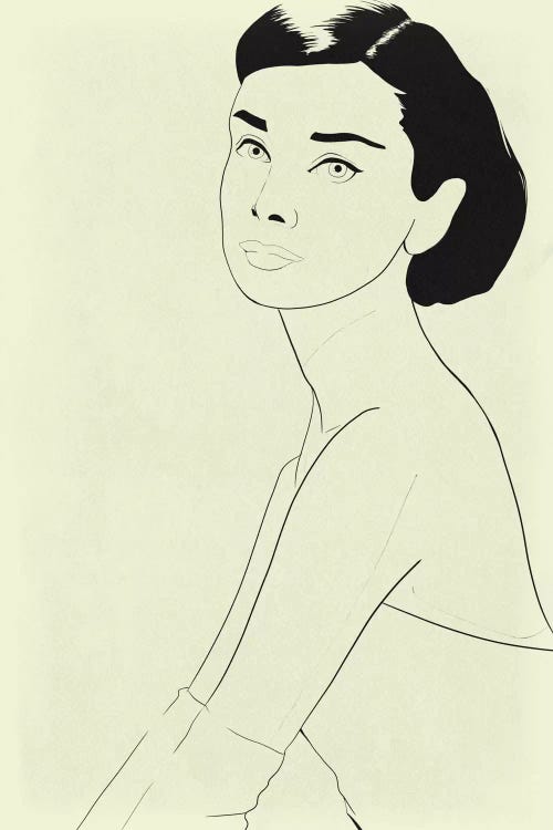 Audrey Hepburn Minimalist Line Art