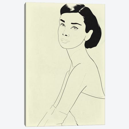 Audrey Hepburn Minimalist Line Art Canvas Print #ICA774} by 5by5collective Art Print