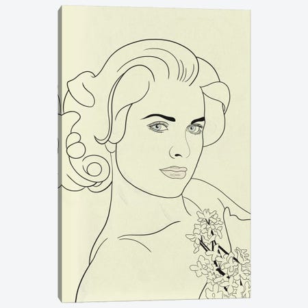 Grace Kelly Minimalist Line Art Canvas Print #ICA776} by 5by5collective Art Print