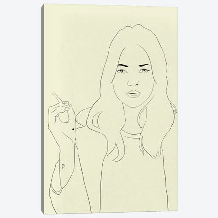 Kate Moss Minimalist Line Art Canvas Print #ICA777} by 5by5collective Art Print