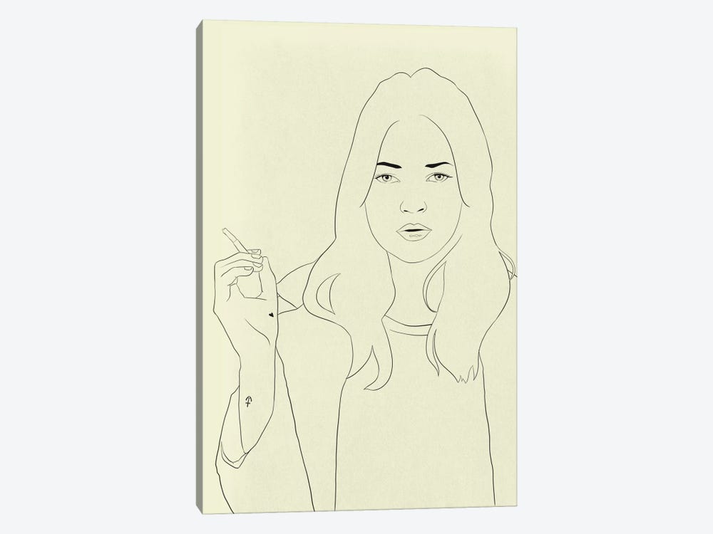 Kate Moss Minimalist Line Art by 5by5collective 1-piece Art Print