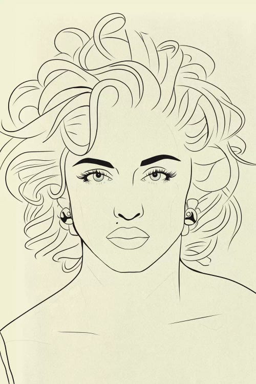 Madonna Minimalist Line Art