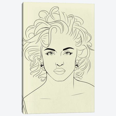 Madonna Minimalist Line Art Canvas Print #ICA778} by 5by5collective Canvas Art