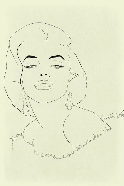 Marilyn Monroe Minimalist Line Art