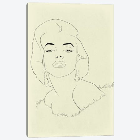 Marilyn Monroe Minimalist Line Art Canvas Print #ICA779} by 5by5collective Canvas Art