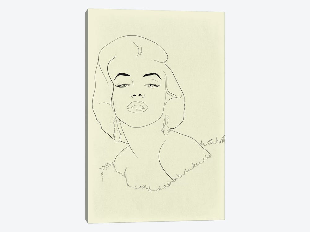 Marilyn Monroe Minimalist Line Art by 5by5collective 1-piece Canvas Print