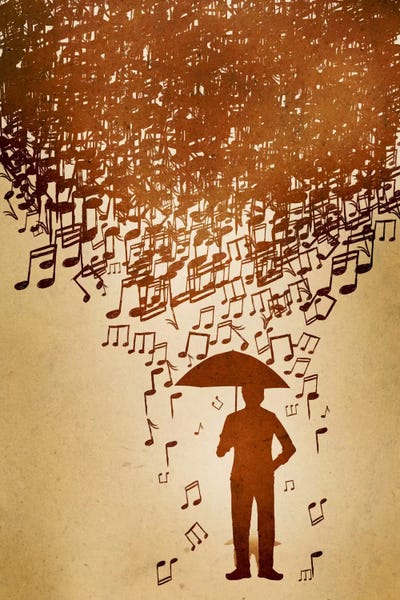 Raining Notes by 5by5collective canvas print