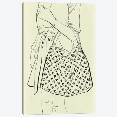 Bags Are My Weakness Minimalist Line Art Canvas Print #ICA782} by 5by5collective Canvas Print