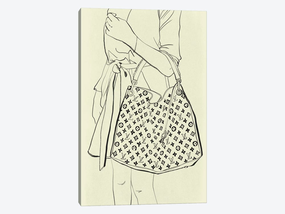 Bags Are My Weakness Minimalist Line Art by 5by5collective 1-piece Canvas Art Print