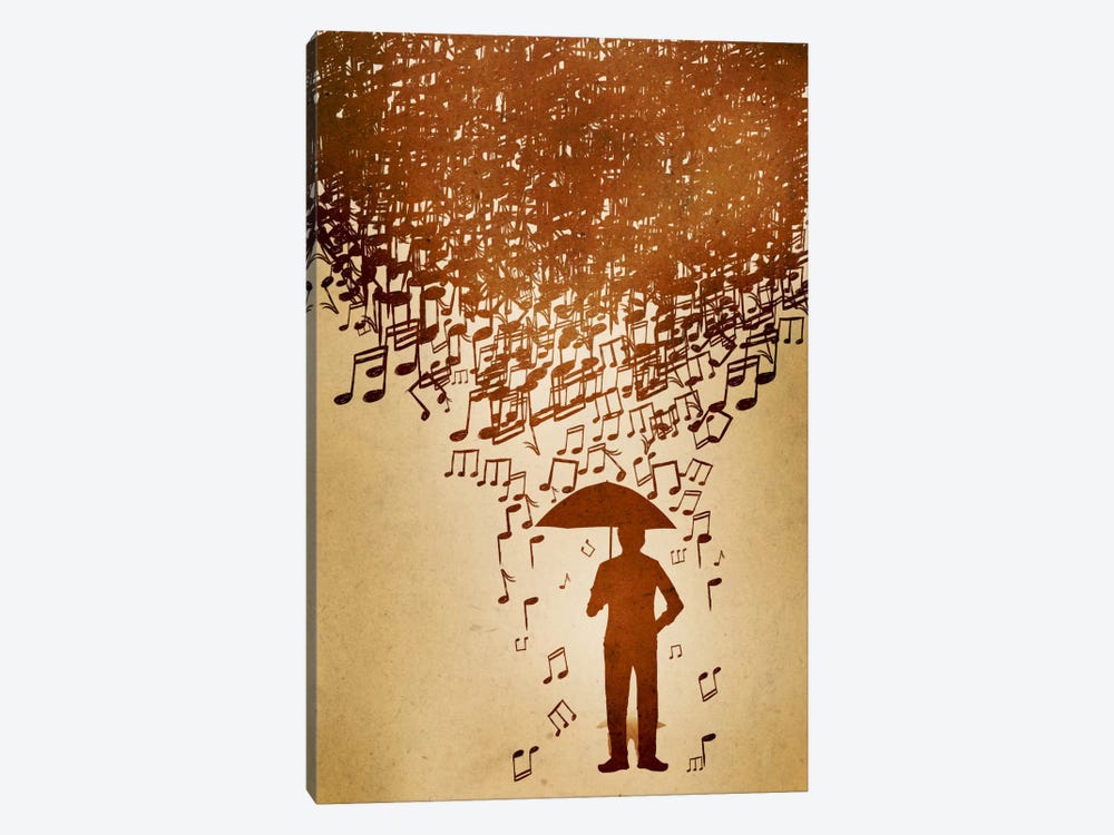 Raining Notes by 5by5collective 1-piece Art Print
