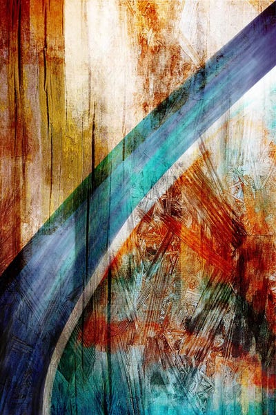 The Blue Woodgrain Path by 5by5collective canvas print