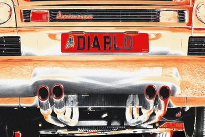 Burning Diablo Bull by 5by5collective canvas print