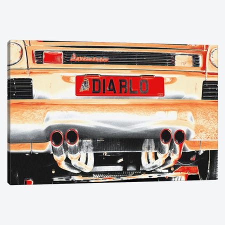 Burning Diablo Bull Canvas Print #ICA815} by 5by5collective Canvas Artwork
