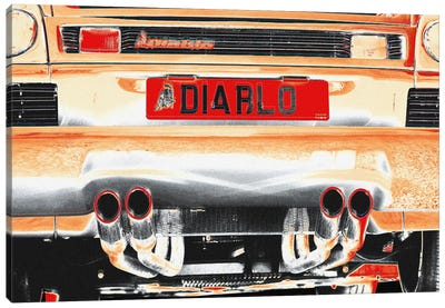 Burning Diablo Bull Canvas Art Print - Fabrizio