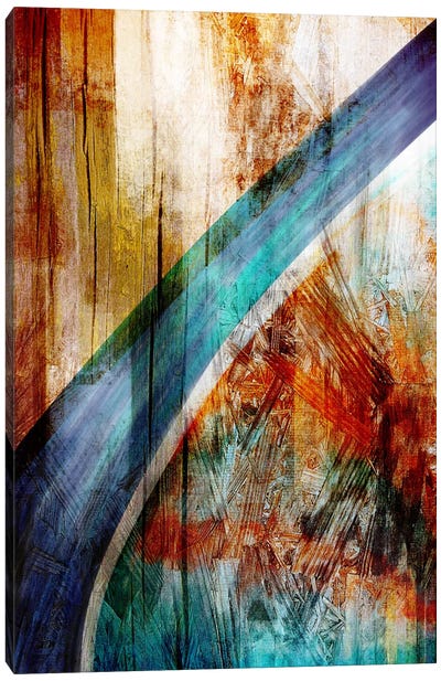 The Blue Woodgrain Path Canvas Art Print - Abstract Art
