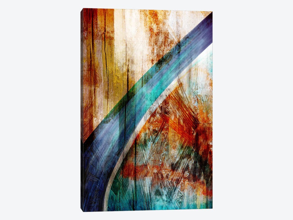 The Blue Woodgrain Path by 5by5collective 1-piece Canvas Art Print