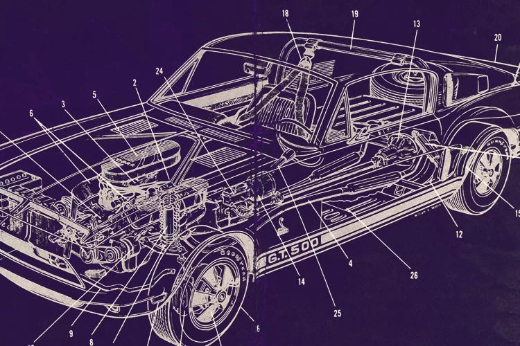 GT Schematics by 5by5collective wall art