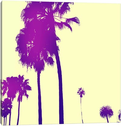 Midnight Purple Palms #2 Canvas Art Print