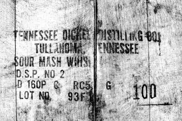 Black & White Digital Art: Tennessee Whiskey Barrels by 5by5collective