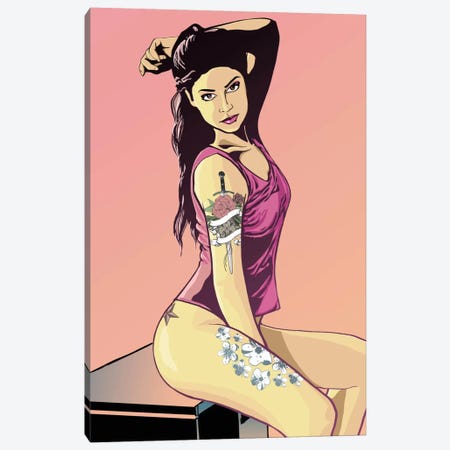 Suicide Girl Canvas Print #ICA842} by 5by5collective Canvas Art