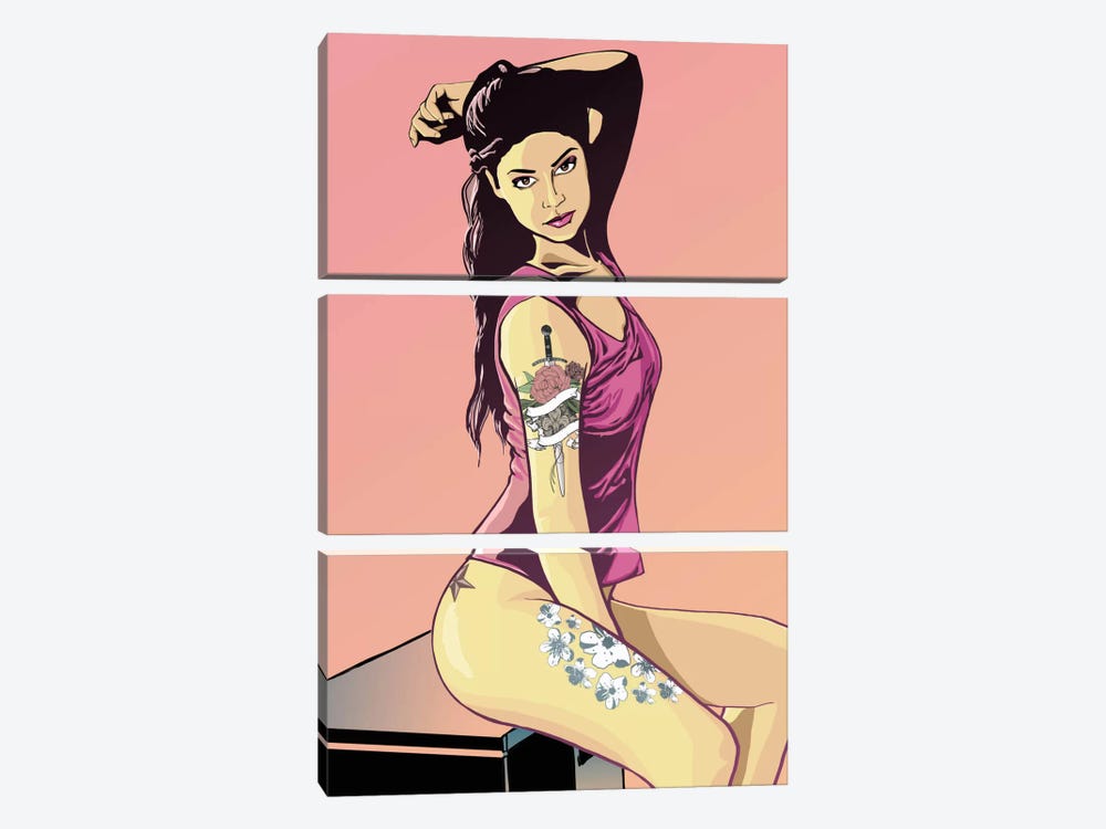 Suicide Girl by 5by5collective 3-piece Art Print