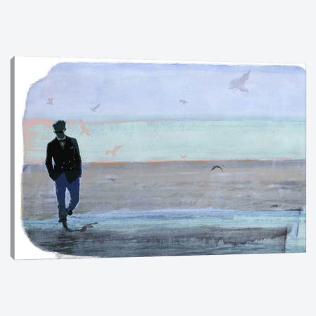 Strolling with Sea Gulls Canvas Print #ICA856} by 5by5collective Canvas Artwork