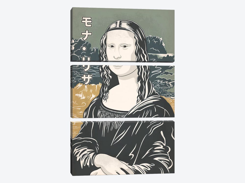 Japanese Retro Ad-Mona Lisa #1 by 5by5collective 3-piece Canvas Artwork