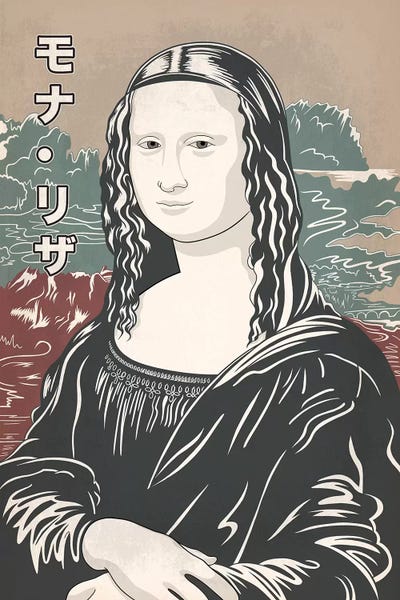 Japanese Retro Ad-Mona Lisa #2 by 5by5collective canvas print