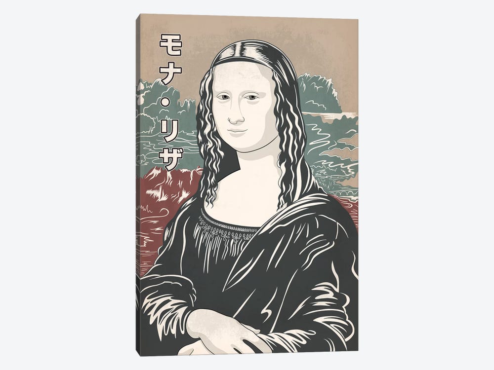 Japanese Retro Ad-Mona Lisa #2 by 5by5collective 1-piece Art Print