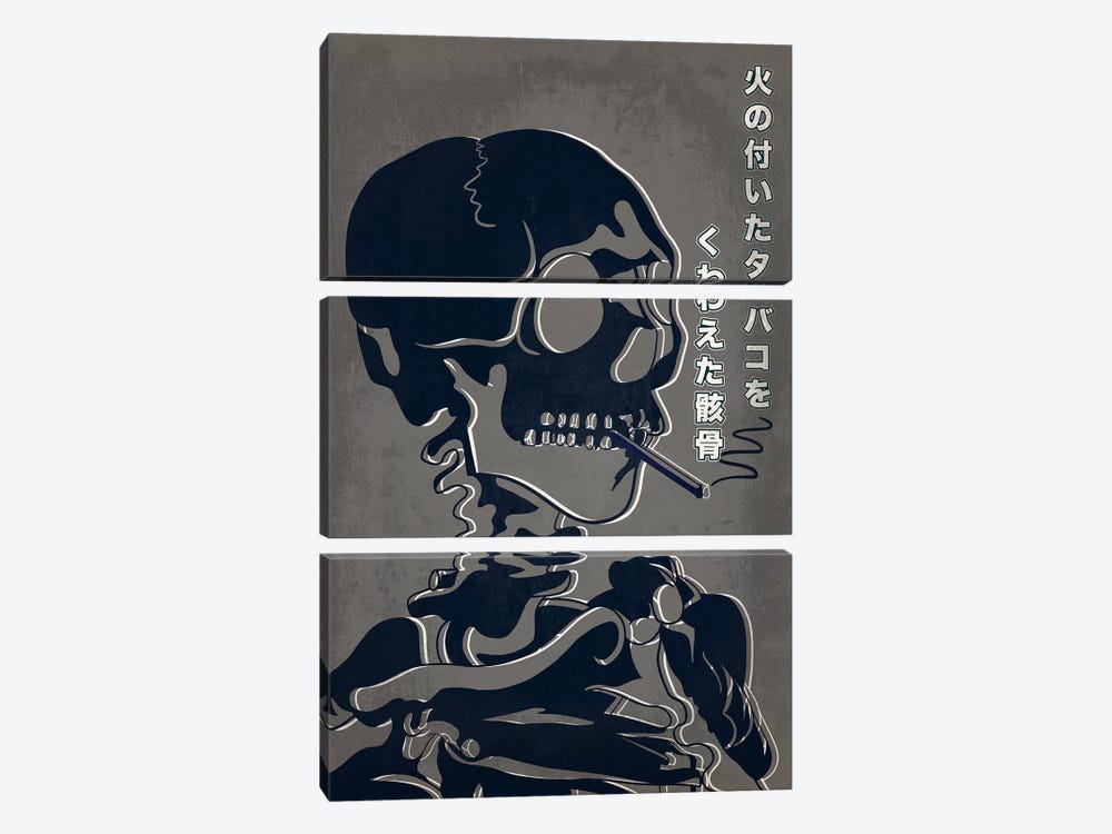 Japanese Retro Ad-Skeleton #1 by 5by5collective 3-piece Canvas Artwork