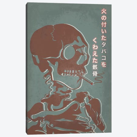 Japanese Retro Ad-Skeleton #2 Canvas Print #ICA888} by 5by5collective Canvas Artwork