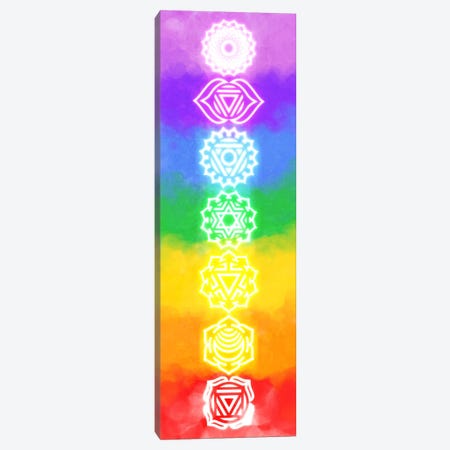 Neon Watercolor Chakras Canvas Print #ICA89} by 5by5collective Canvas Print