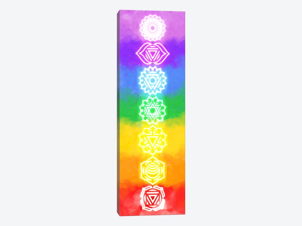 Neon Watercolor Chakras by 5by5collective 1-piece Art Print